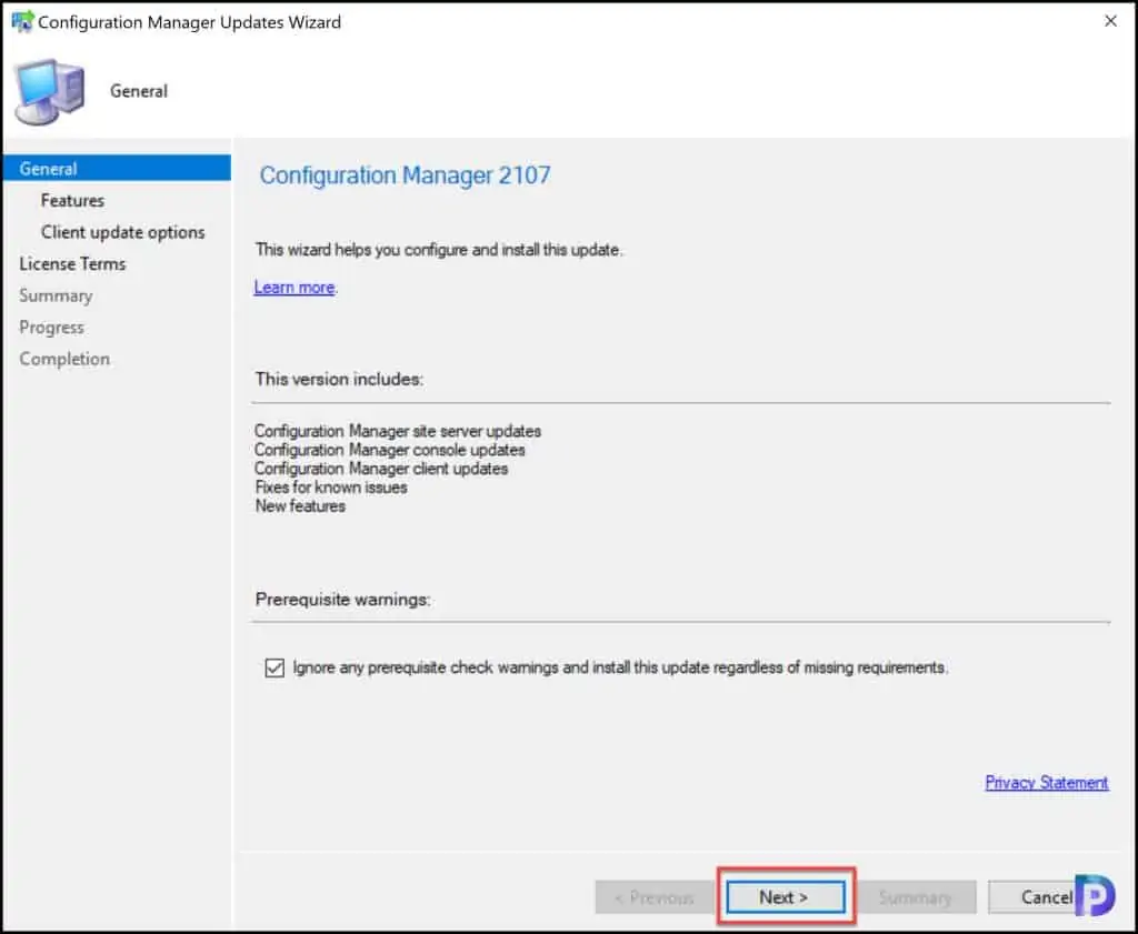 Configuration Manager 2107 Upgrade