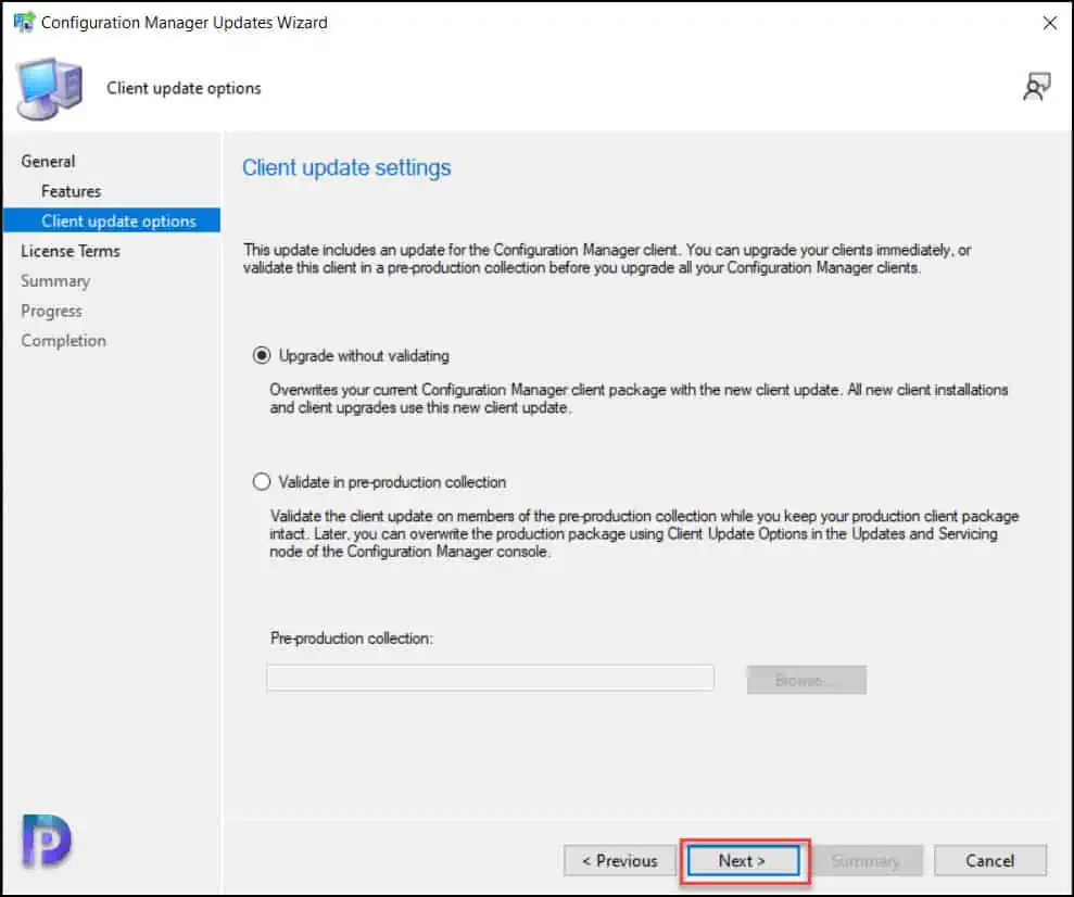 SCCM 2303 Upgrade – Client Update Options