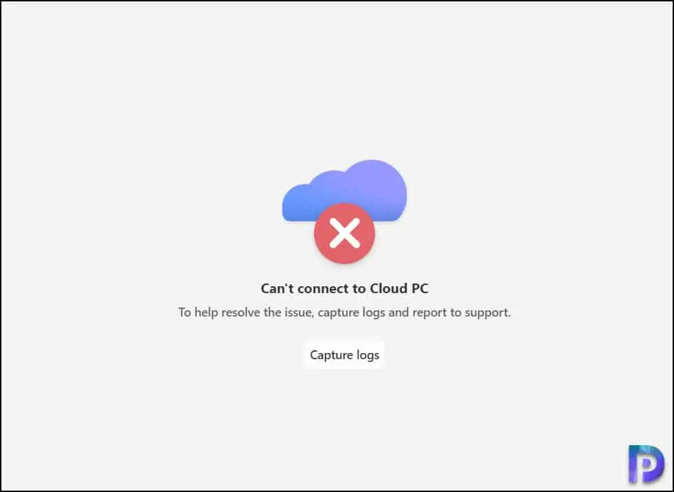 Can't Connect to Cloud PC Error