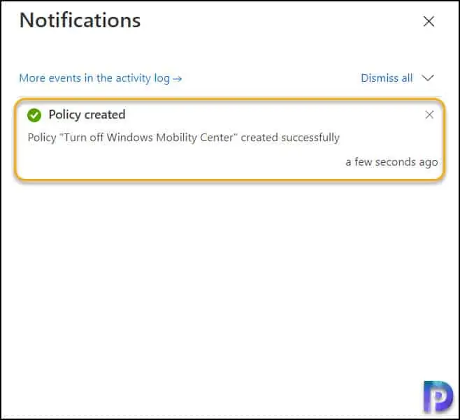 Turn Off Windows Mobility Center using Intune Policy Notification