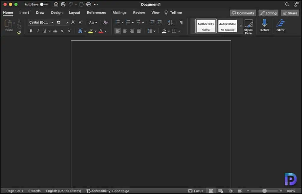 Microsoft Office Dark Mode