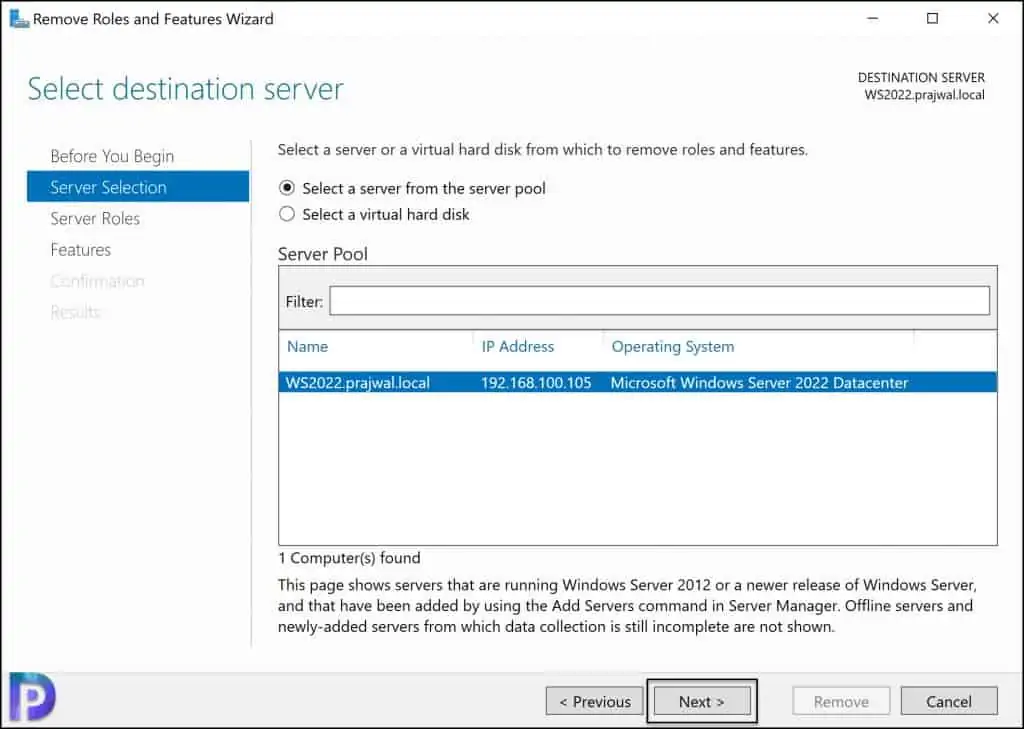 Uninstall WSUS Admin Console using Server Manager