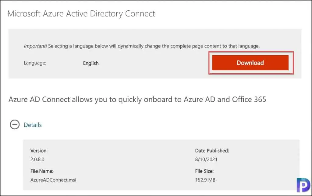 Download the latest Azure AD Connect Version