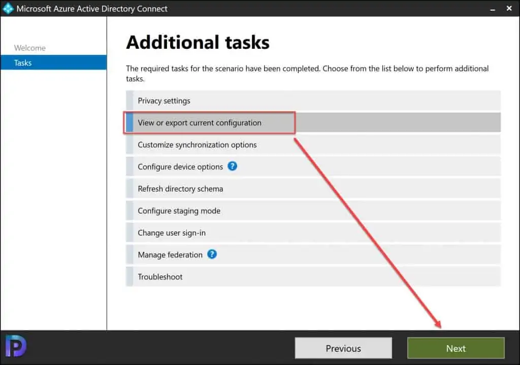 Export Azure AD Connect Configuration