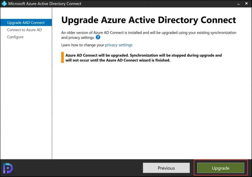 Upgrade Azure AD Connect