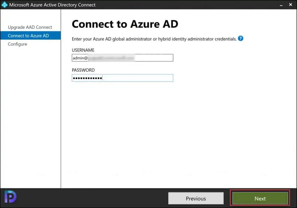 Upgrade Azure AD Connect