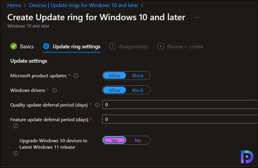 Specify Update Ring Settings for Windows 11 22H2