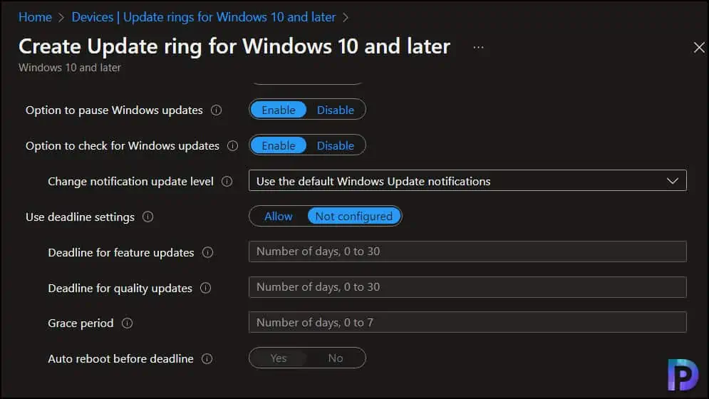 Specify Update Ring Settings for Windows 11 22H2