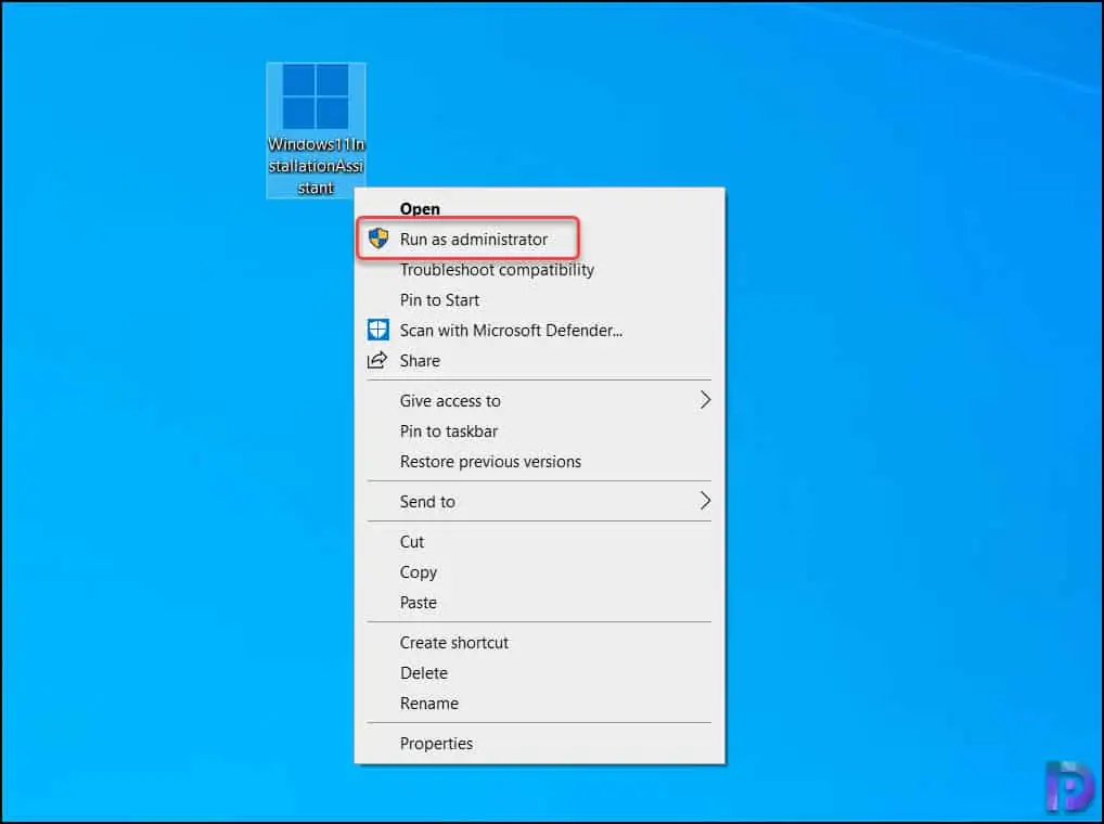Run Windows 11 installation assistant
