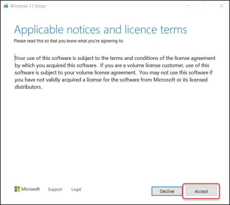 Accept License Terms