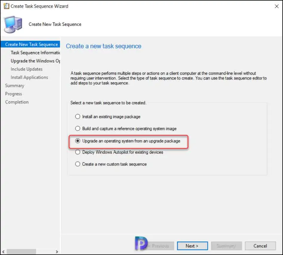 Create Windows 11 In-place upgrade SCCM Task Sequence