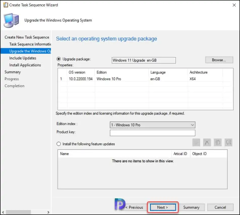 Create Windows 11 In-place upgrade SCCM Task Sequence