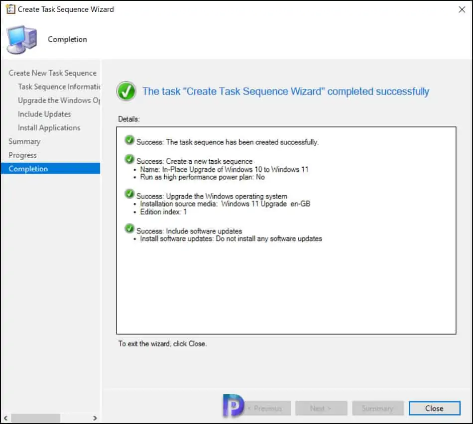 Create Windows 11 In-place upgrade SCCM Task Sequence