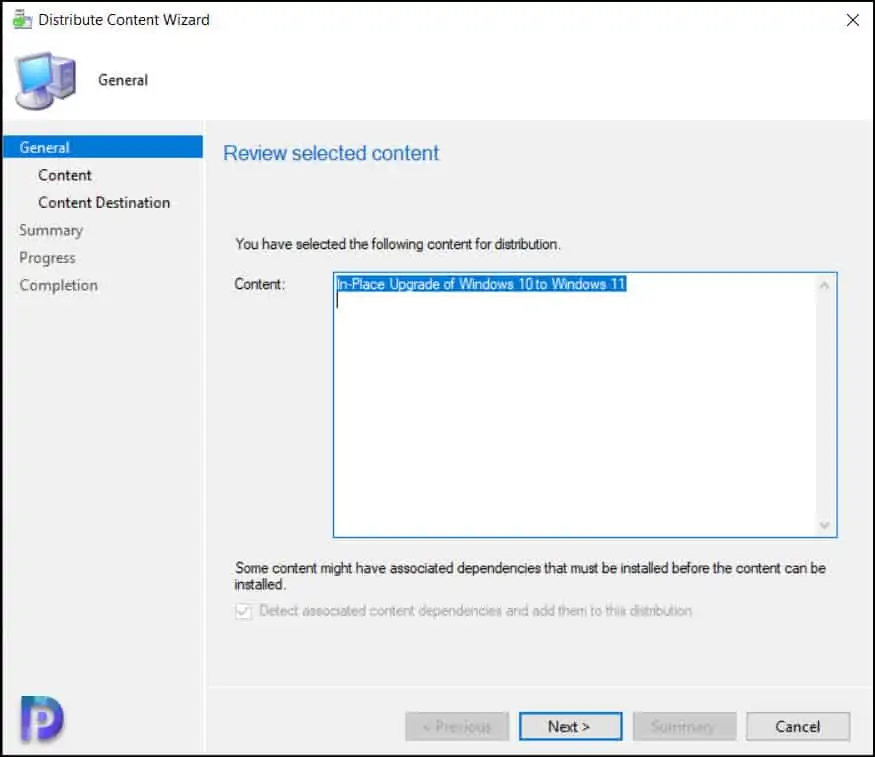 Distribute the Windows 11 Task Sequence Content to Distribution Points