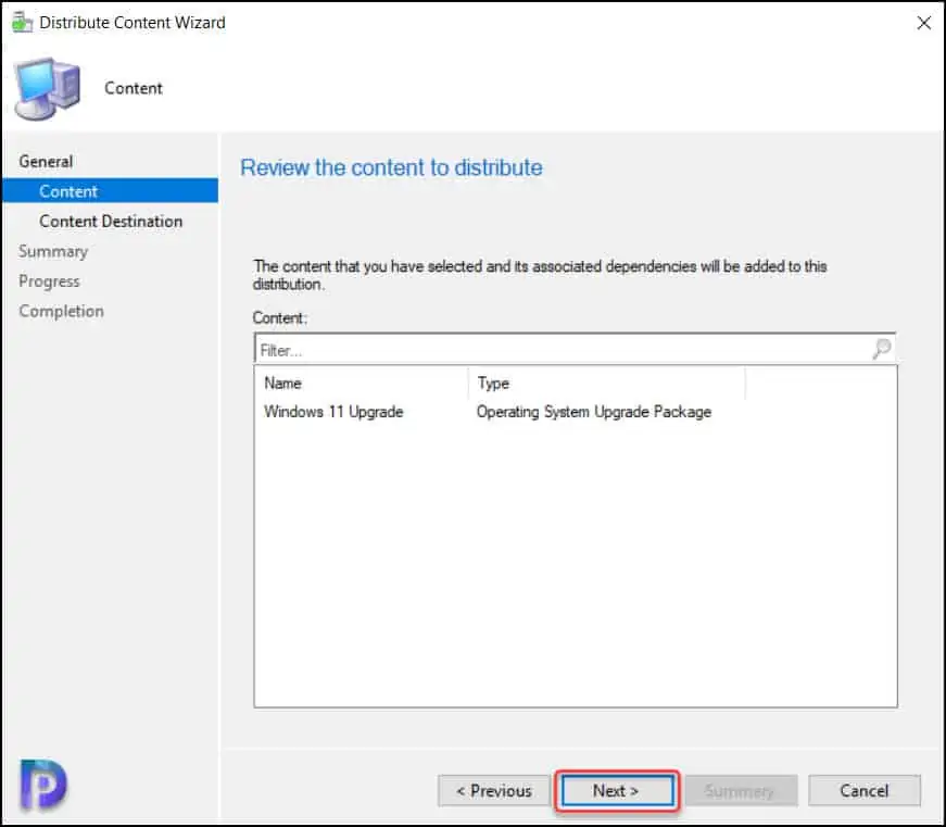Distribute the Windows 11 Task Sequence Content to Distribution Points
