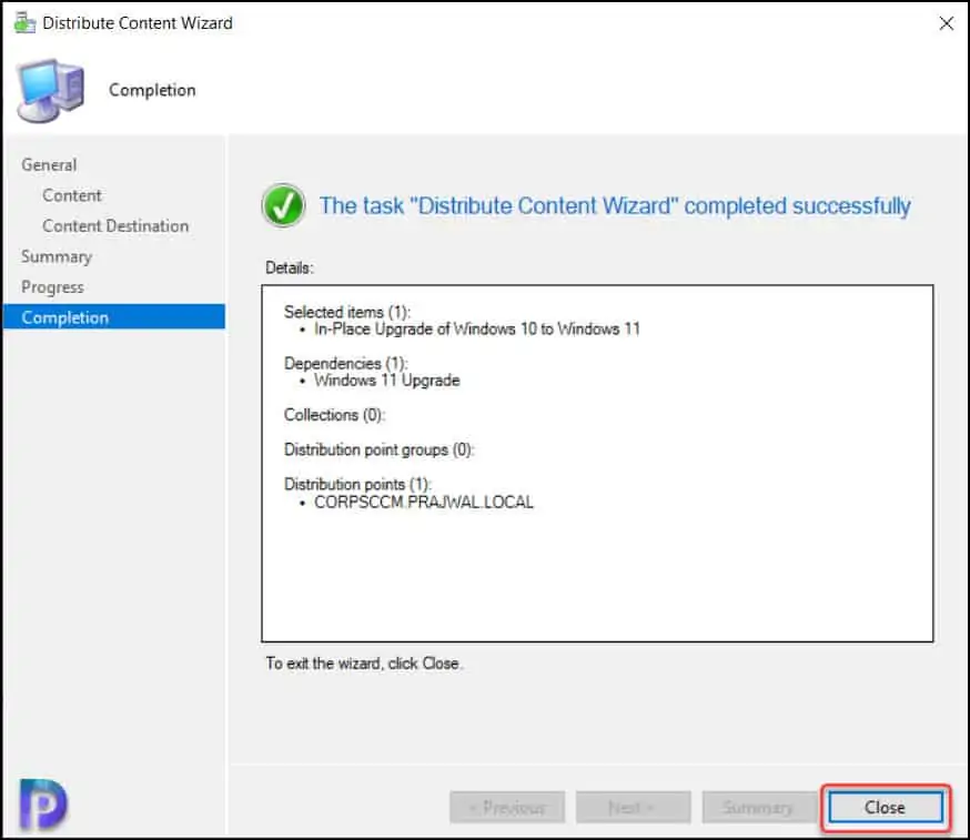 Distribute the Windows 11 Task Sequence Content to Distribution Points