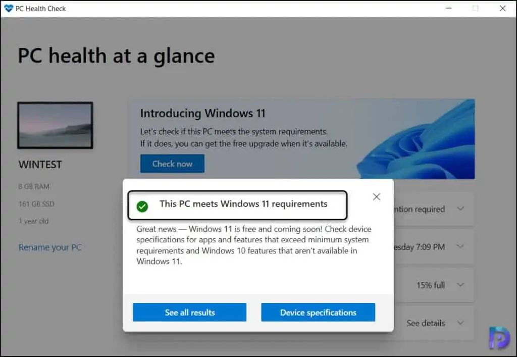 Install Windows 11 PC Health Check App