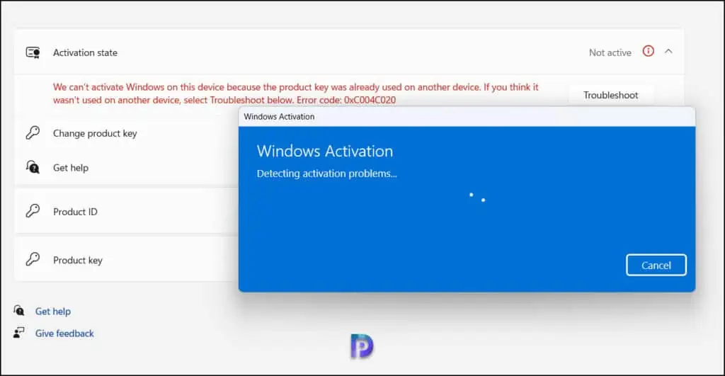 Run the Windows Activation troubleshooter