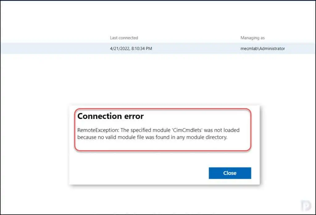 Windows Admin Center CimCmdLets Connection Error