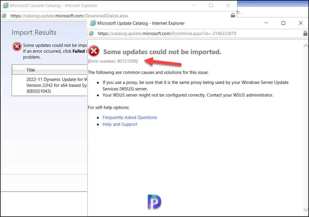 WSUS Some updates could not be imported